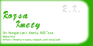 rozsa kmety business card